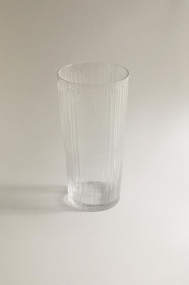 GLASS VASE WITH RAISED DESIGN - Transparent by Zara - Image 1