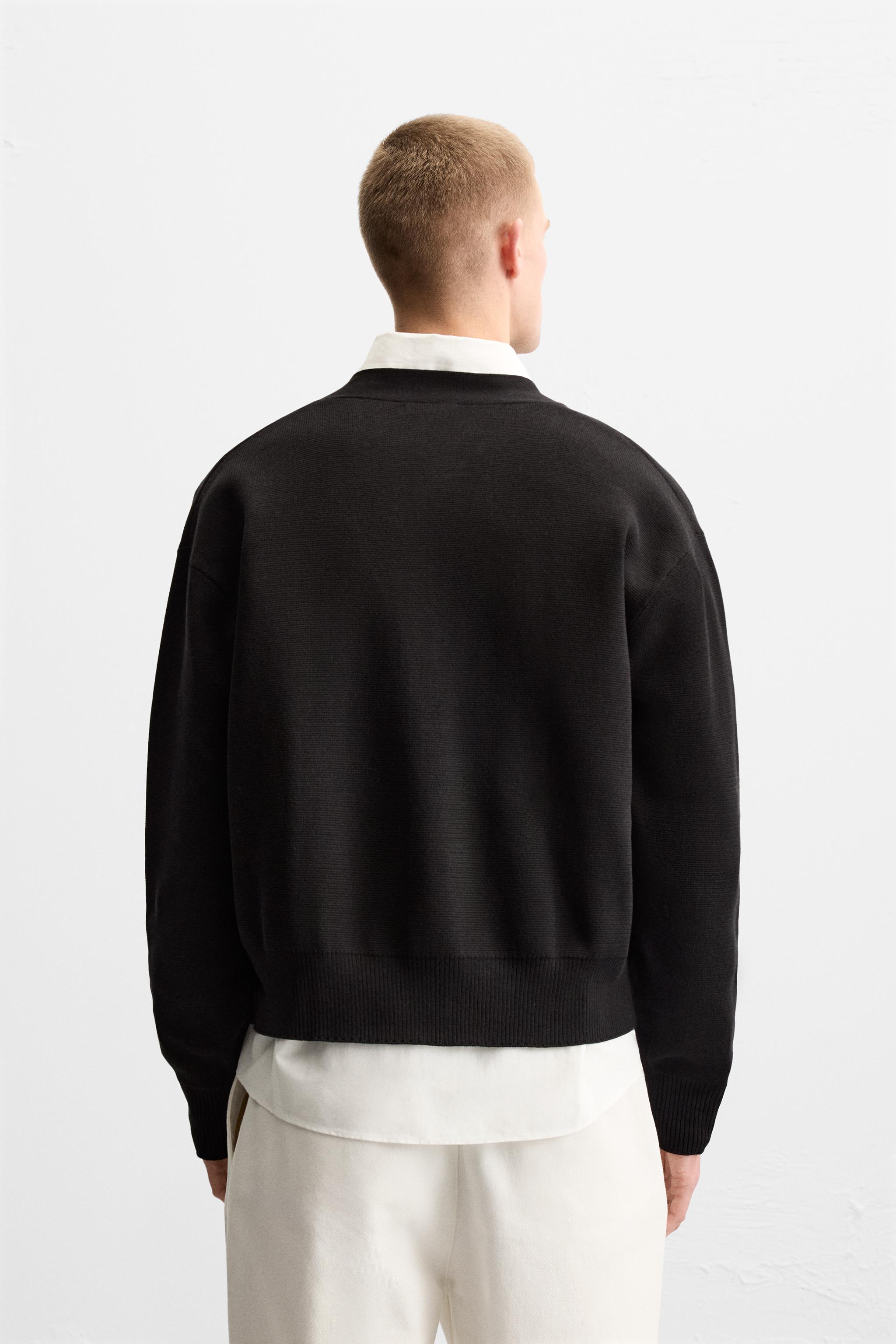 テクスチャーコットンカーディガン - バーガンディ | ZARA Japan