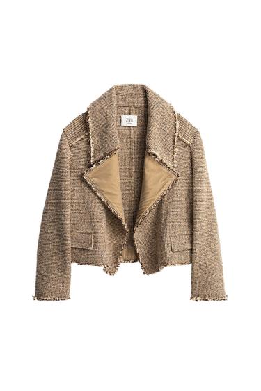 Zaras KAVAJ I ULL MED STRUKTUR LIMITED EDITION - Beige-brun