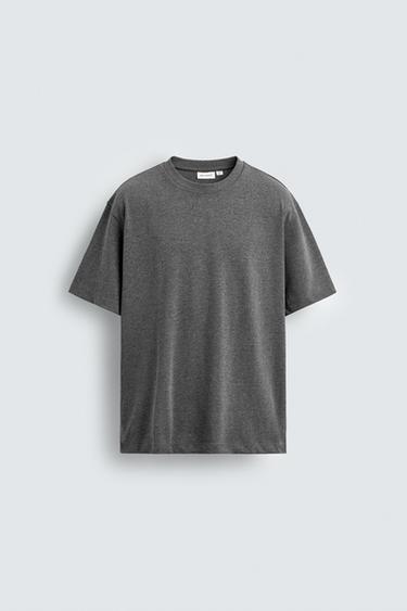 HEAVYWEIGHT SHORT SLEEVE T-SHIRT - Grey marl by Zara