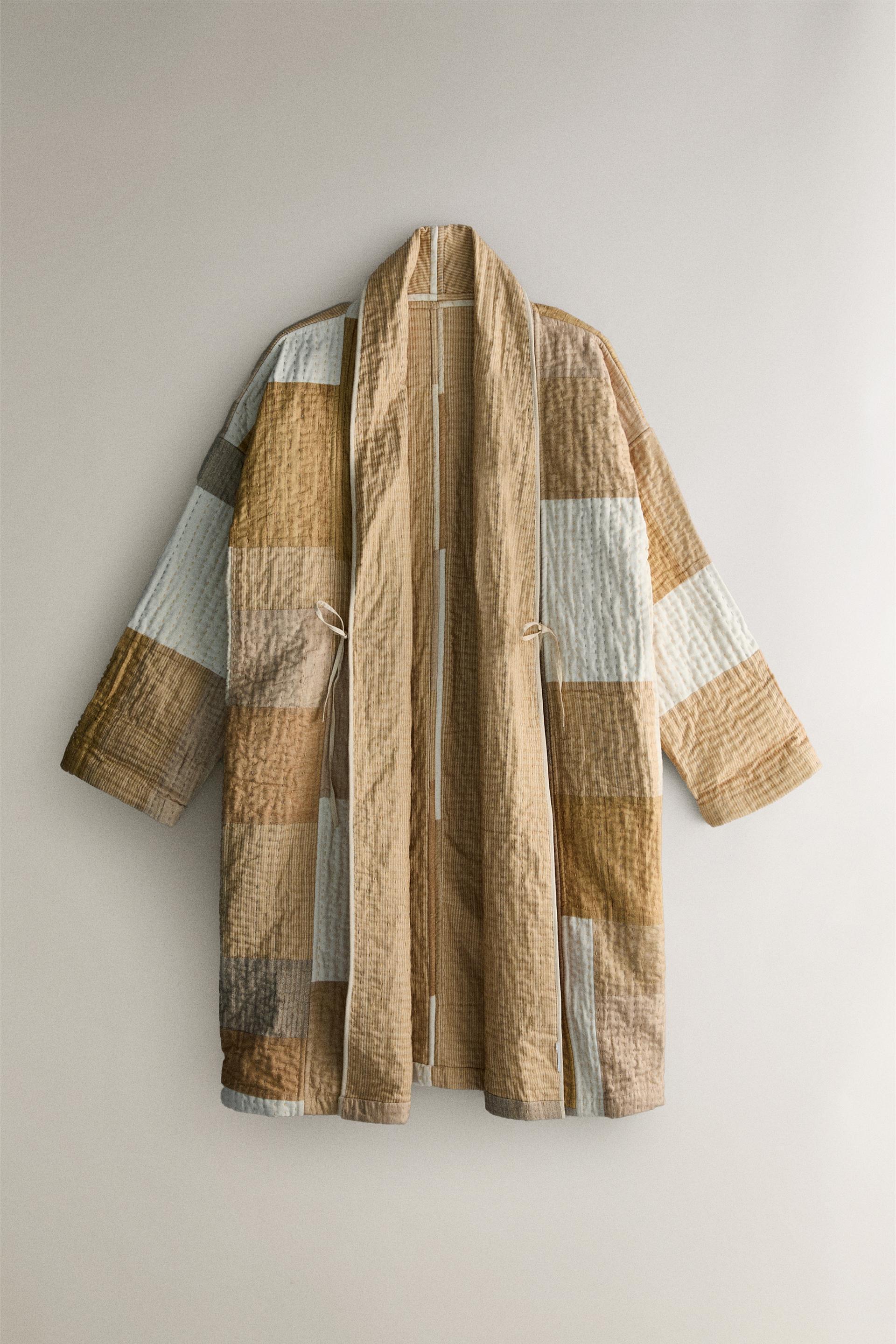 PATCHWORK DRESSING GOWN Ecru ZARA Mexico