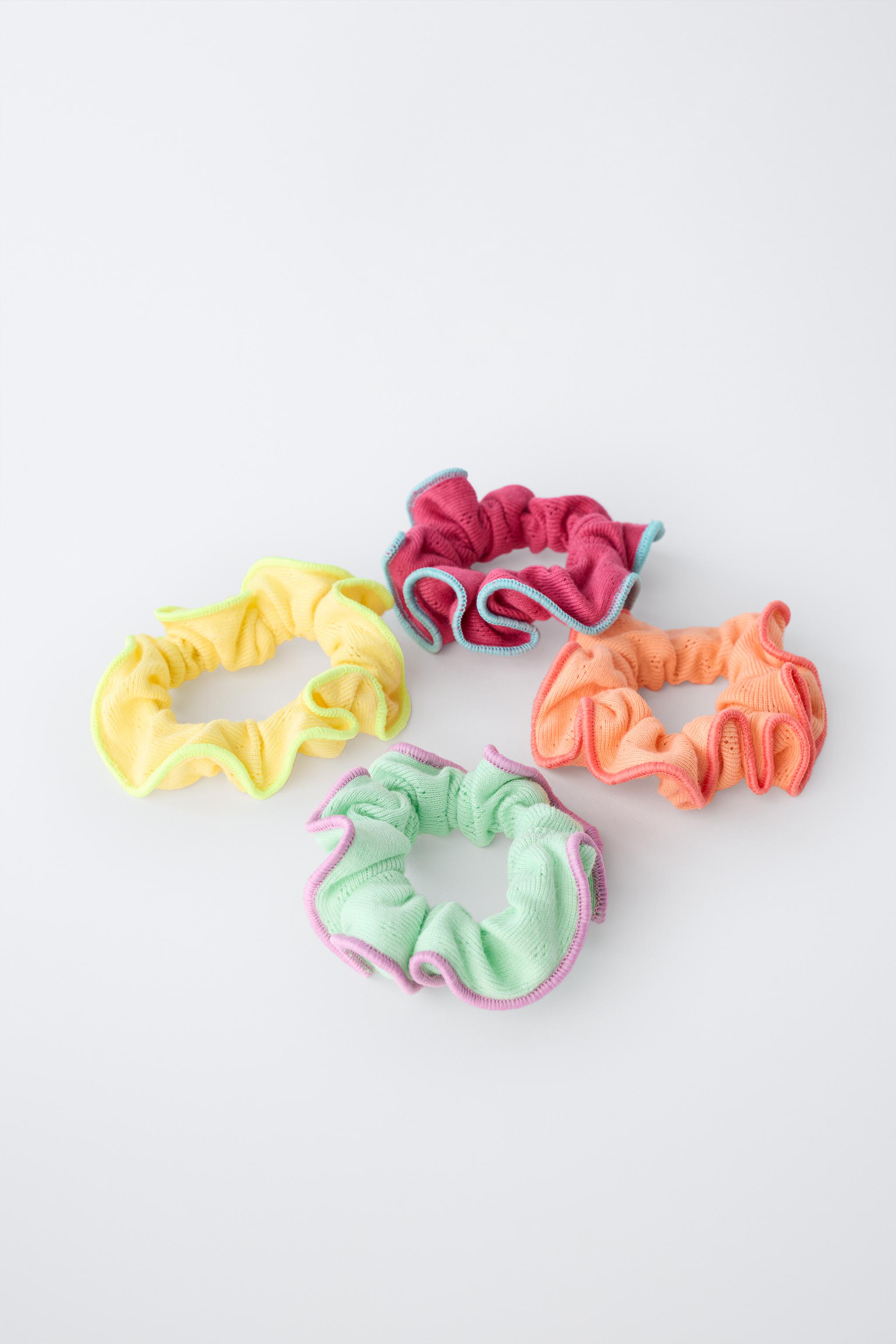 Детские аксессуары для волос Zara FOUR-PACK OF CONTRAST TRIM SCRUNCHIES — фото 2