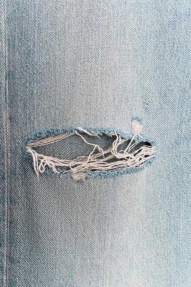 TRF LOW-RISE WIDE-LEG RIPPED JEANS - Blue grey by Zara - Image 6