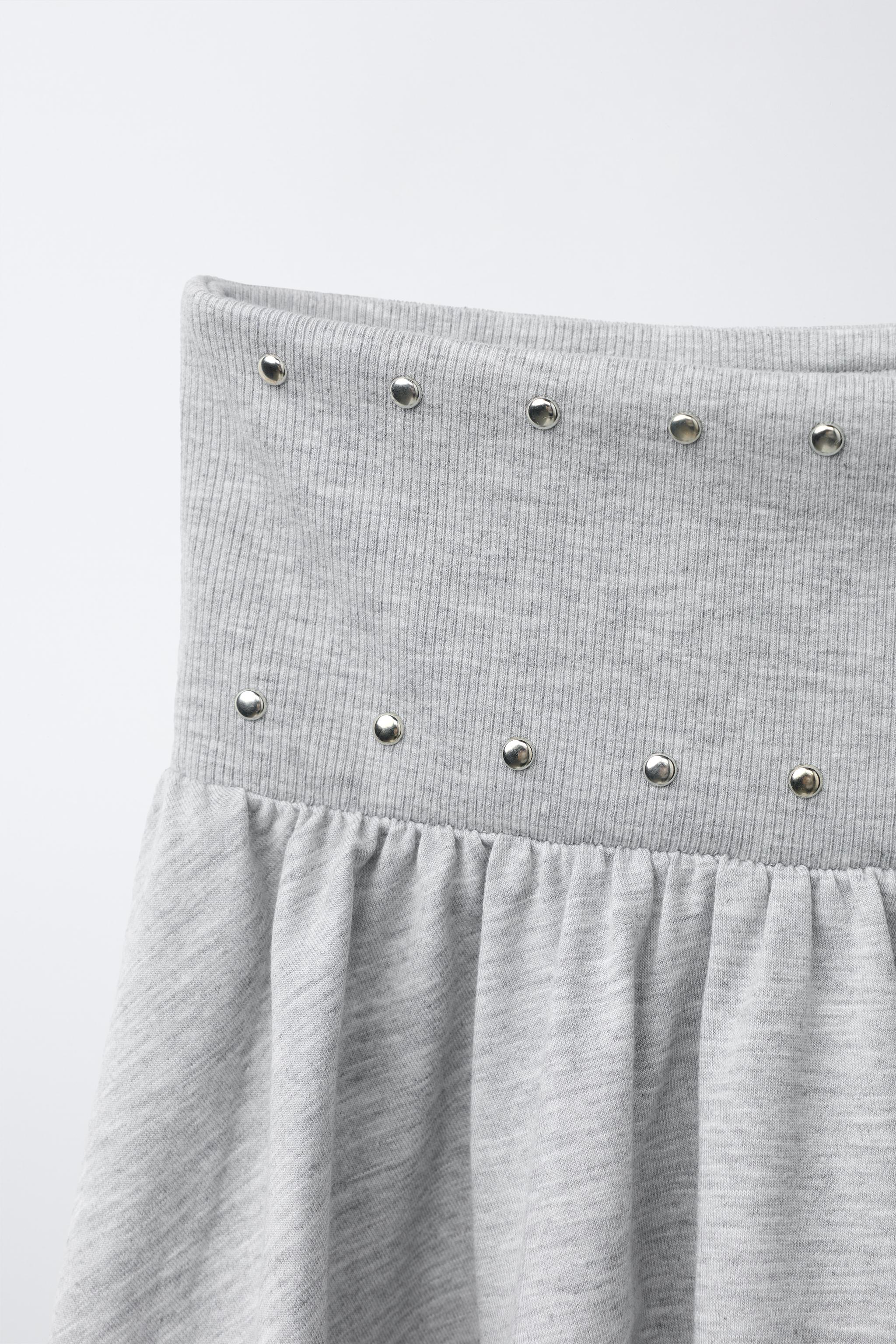 STUDDED RUFFLE SKIRT