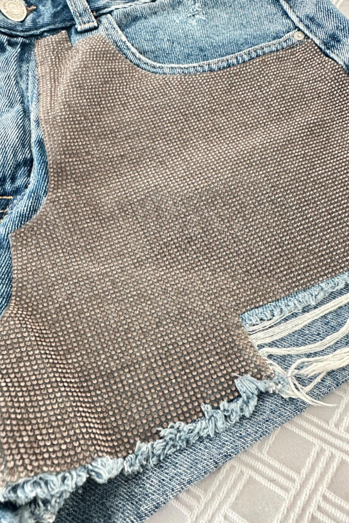 DENIM SHORTS WITH RHINESTONES - Image 2