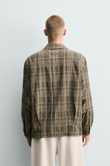 CHEMISE FLUIDE À CARREAUX - Kaki de Zara - Image 2