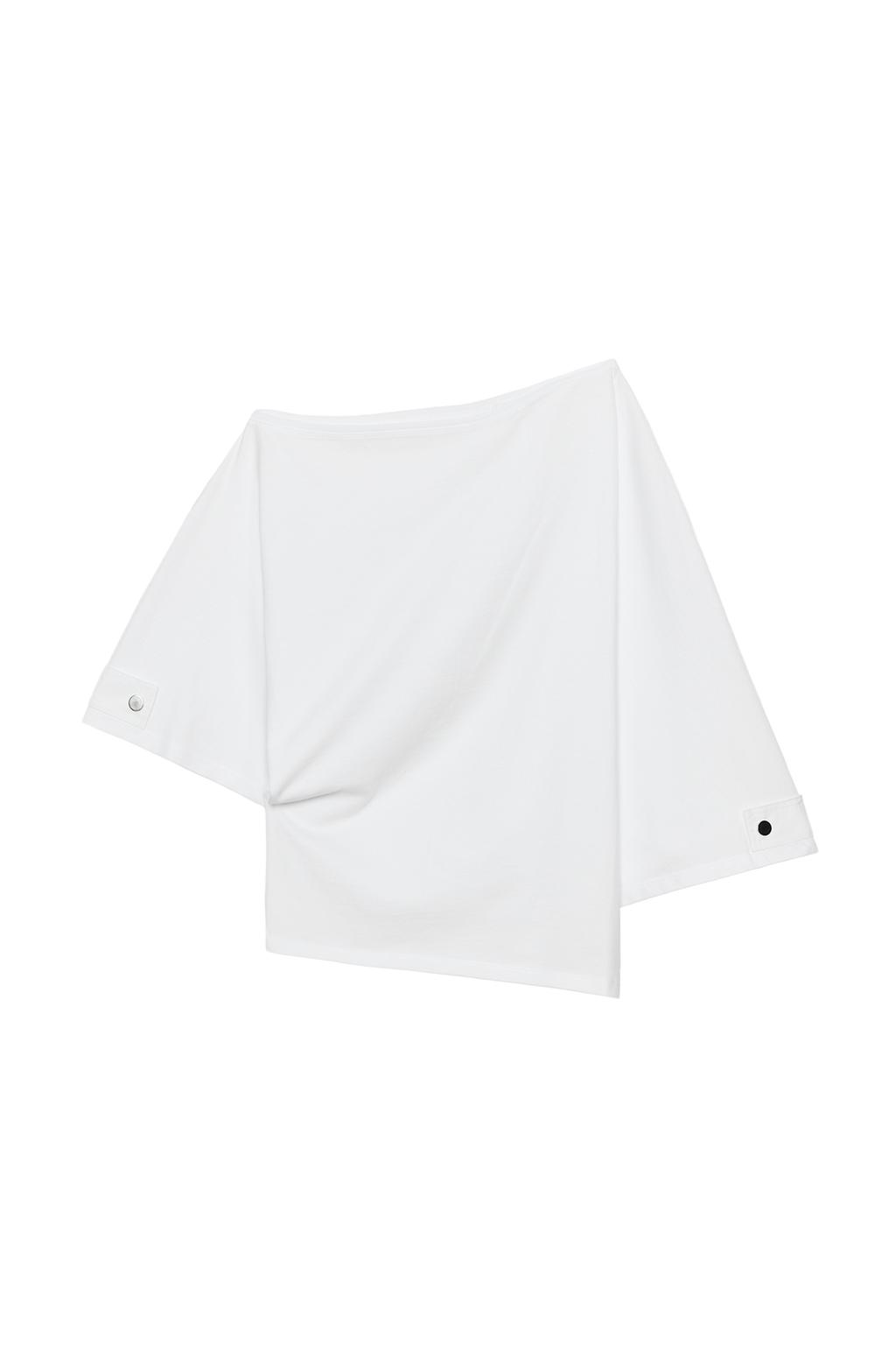 BUTTON BOAT NECK T-SHIRT - image 3