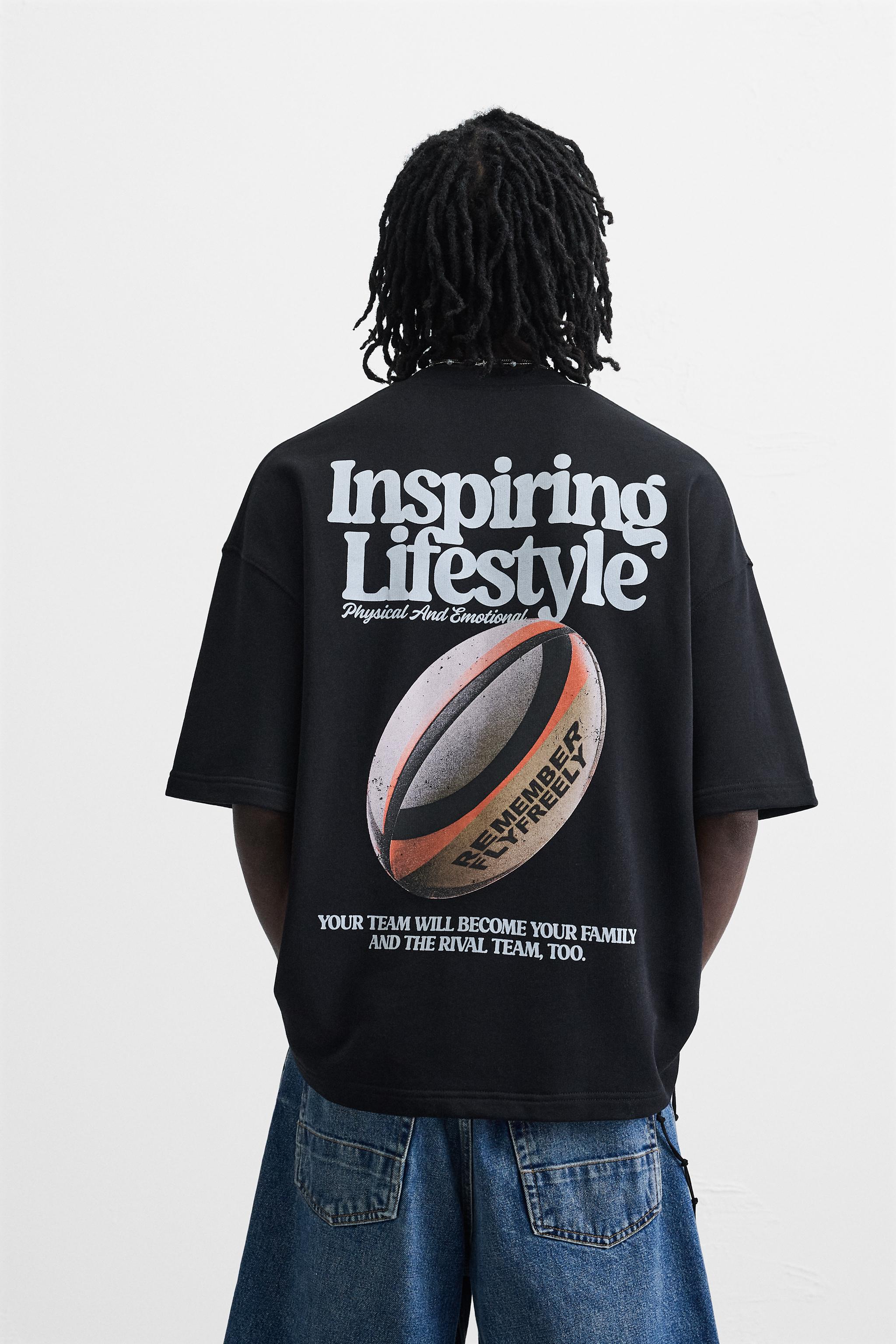 【ZARA】グラフィックプリントスウェットシャツ 1165/415/800 PRINTED GRAPHIC SWEATSHIRT - Black | ZARA United States