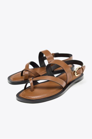 SANDALES BRIDES DOIGT - Marron de Zara - Image 6