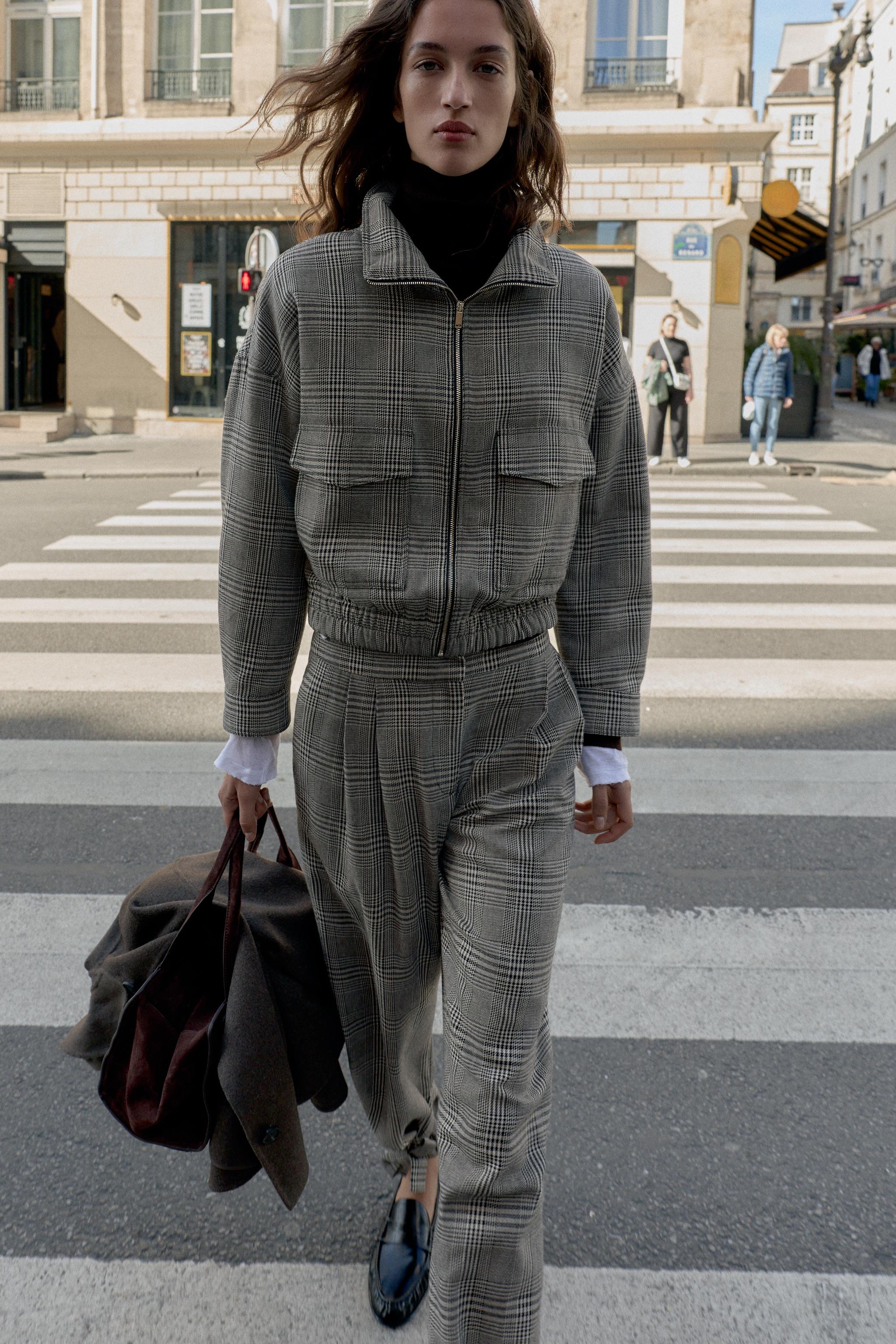 HOUNDSTOOTH BOMBER JACKET