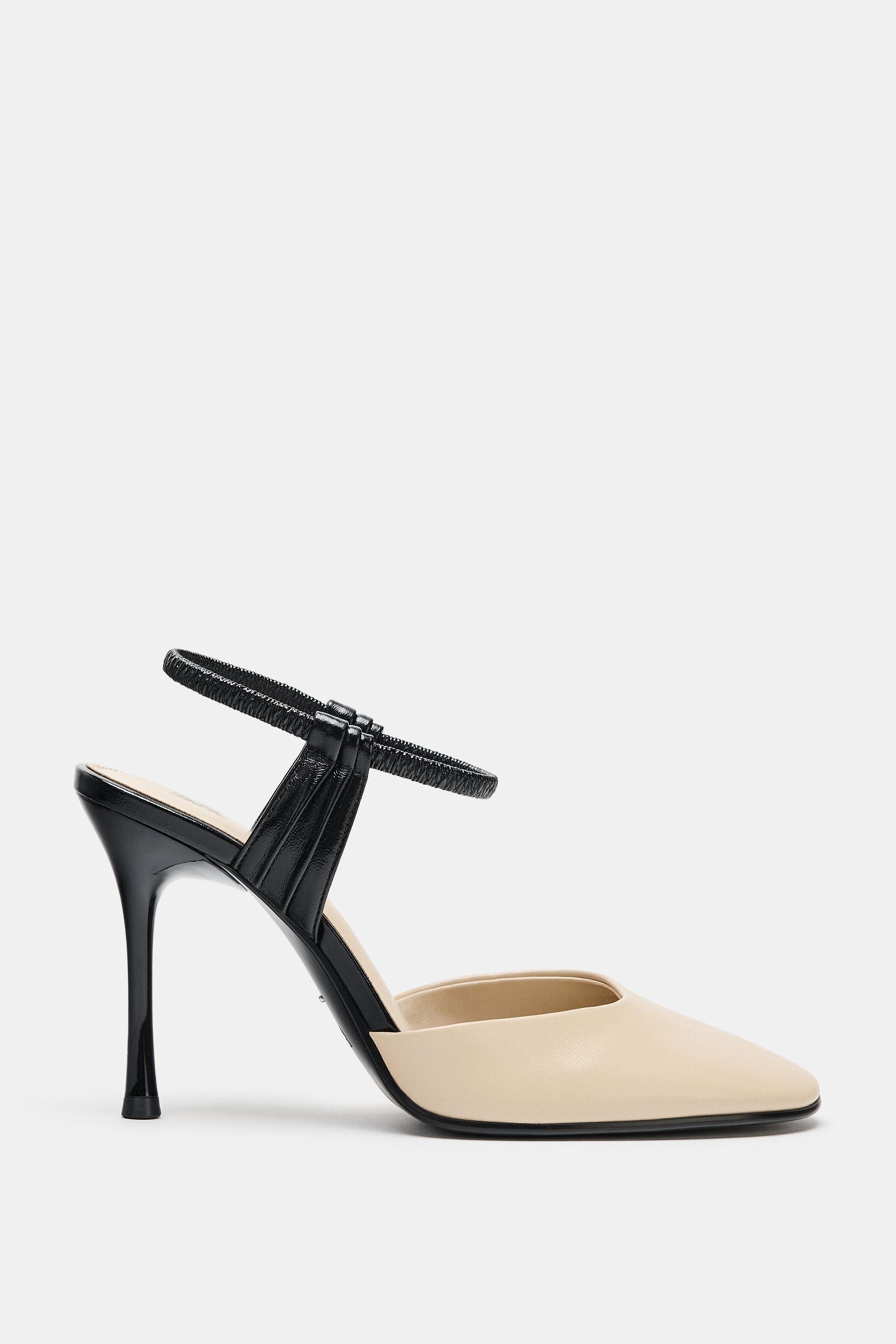 レザー スリングバックヒールシューズ - マルチカラー | ZARA Japan / 日本