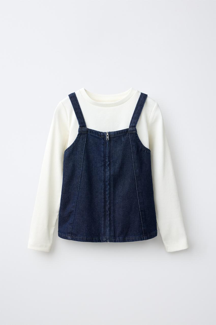 コンビネーション デニム トップス - ブルー | ZARA Japan / 日本