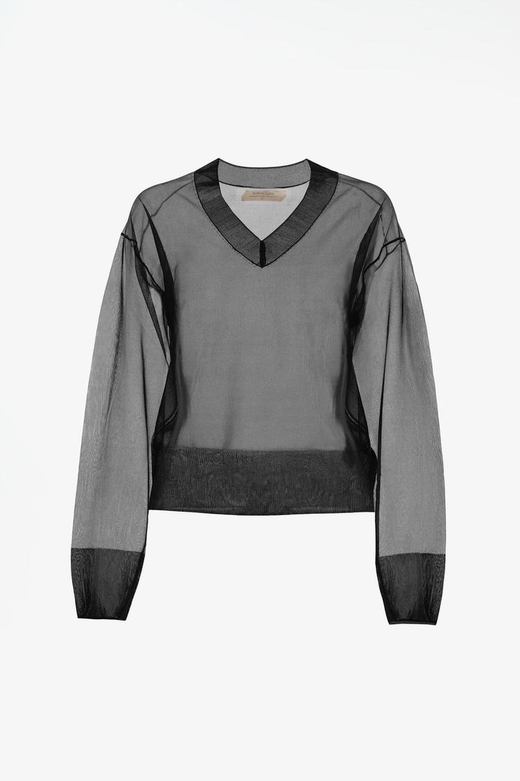 Jersey semitransparente cuello pico limited edition