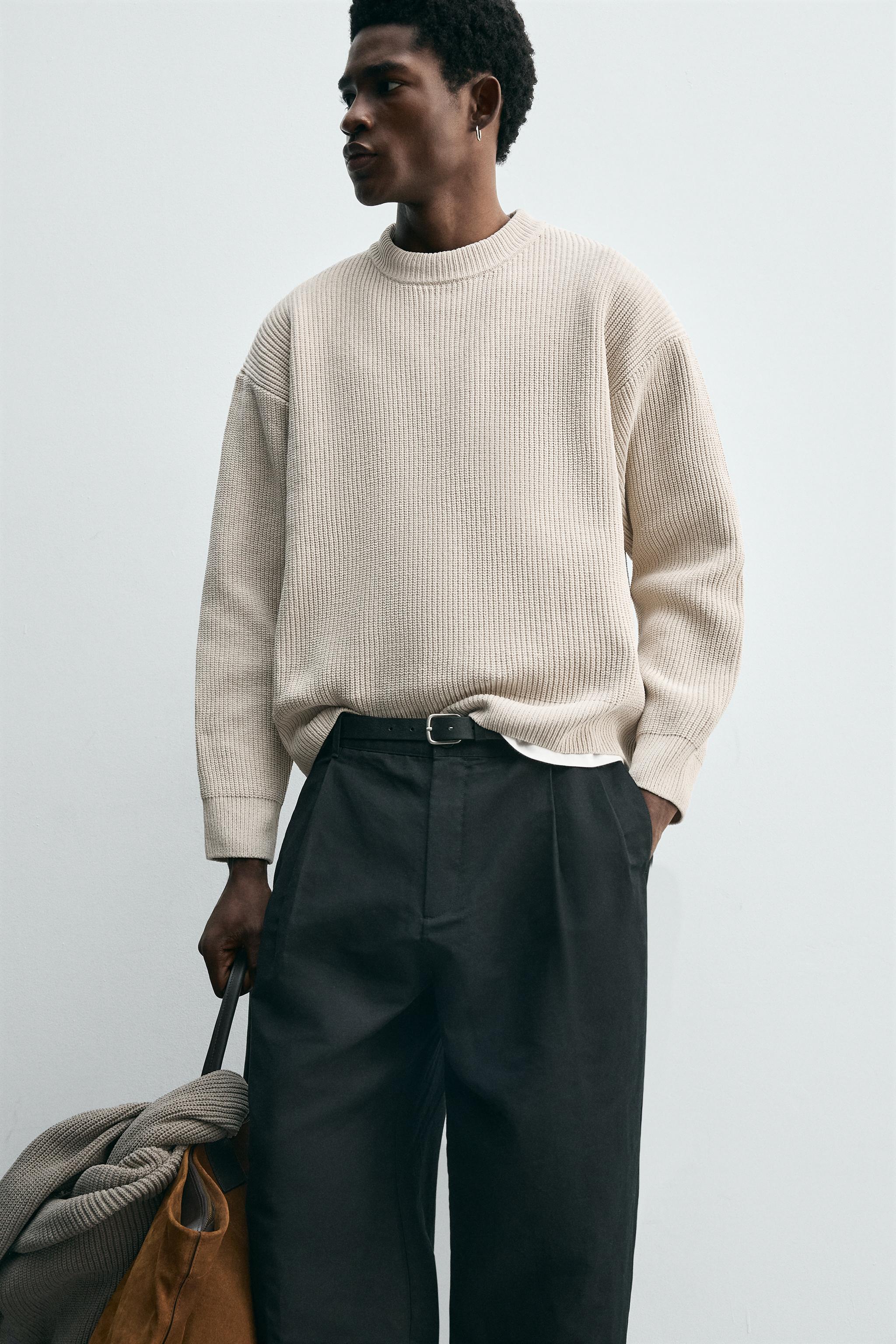 テクスチャー入りシェニールニットセーター - ブルー | ZARA Japan / 日本