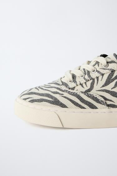 TENNIS EN COTON IMPRIMÉ ANIMAL - Blanc de Zara - Image 5