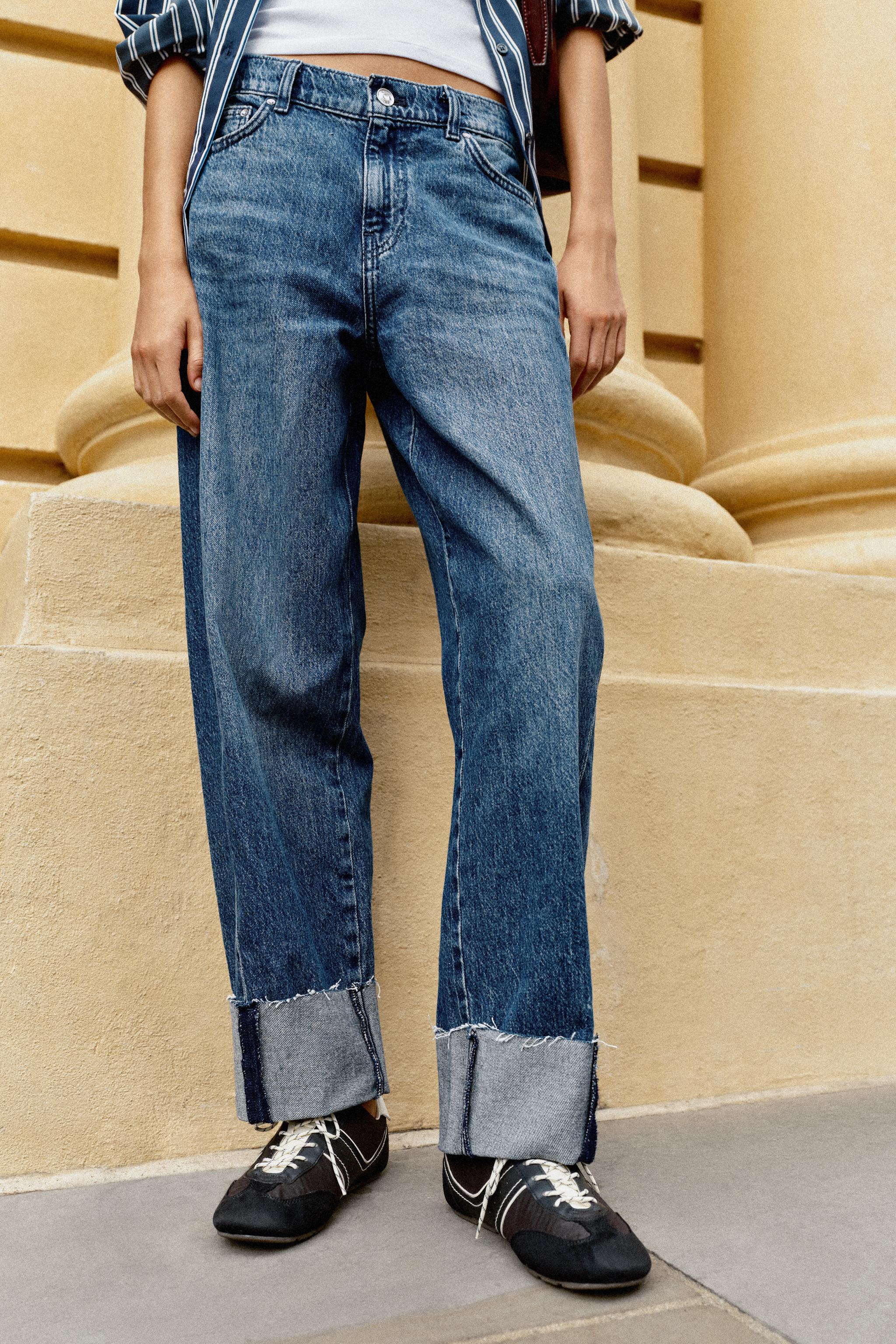 Z1975 MID-RISE BAGGY CUFFED JEANS — Blue