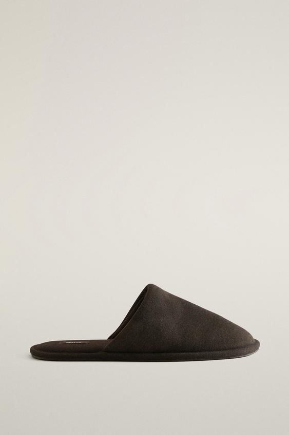 WARM FABRIC SLIPPERS - Brown by Zara - Image 0