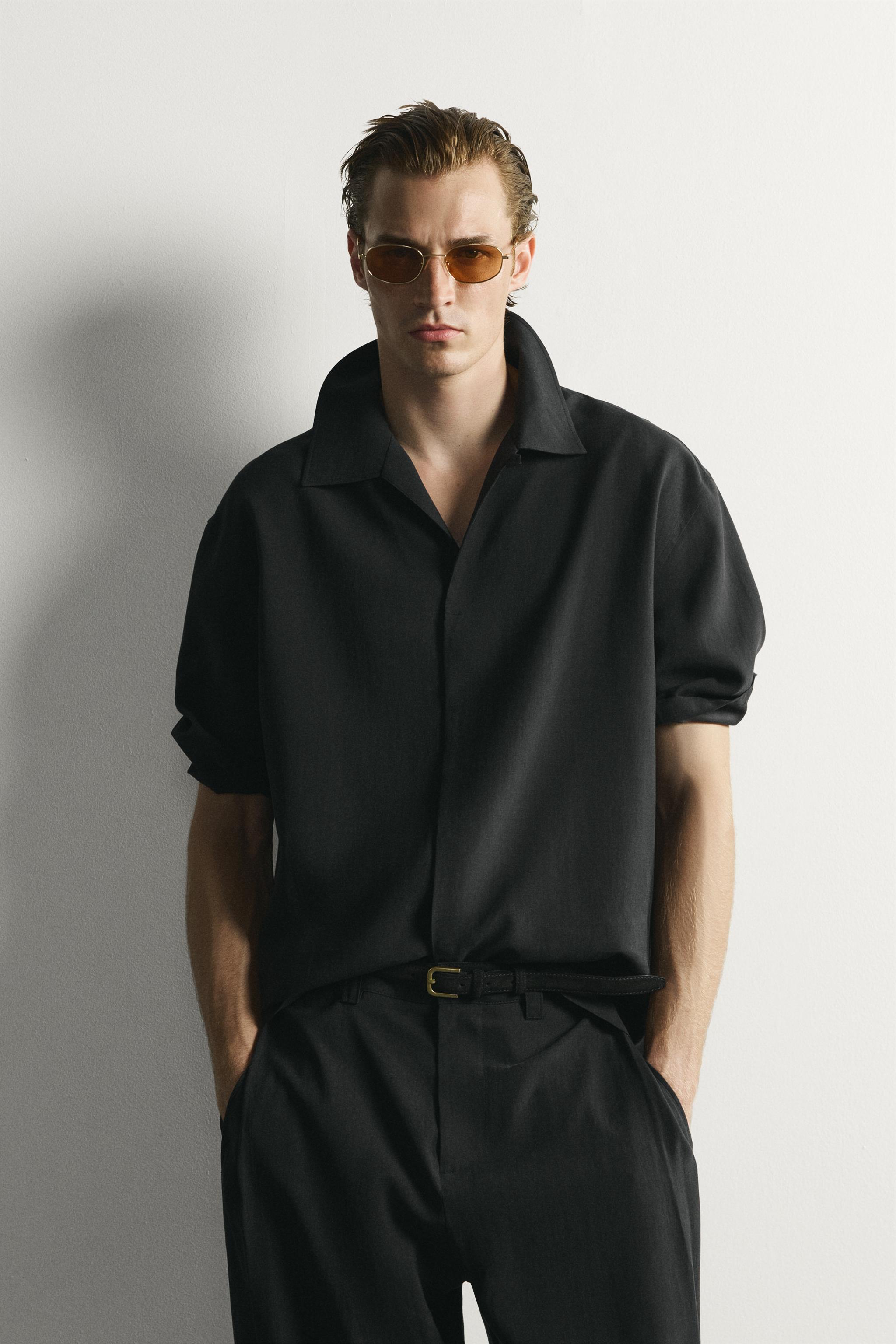 Мужские рубашки Zara RELAXED FIT FLOWY SHIRT — фото 2