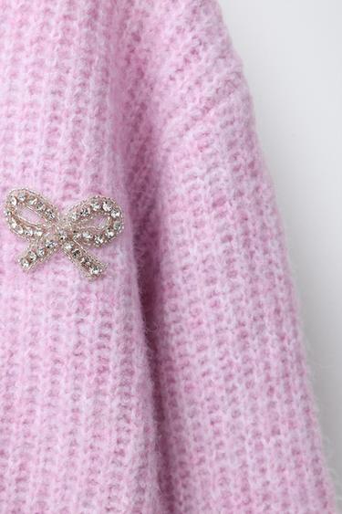 SPARKLY BOW CARDIGAN - Pink by Zara - Image 2