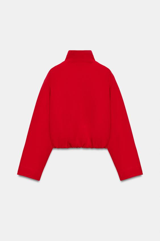 HIGH COLLAR BOMBER JACKET - Red by Zara - Image 8