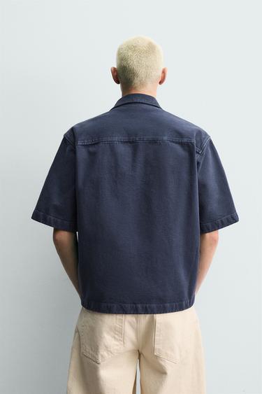 RELAXED FIT ZIPPED OVERSHIRT - Blue by Zara - Image 2