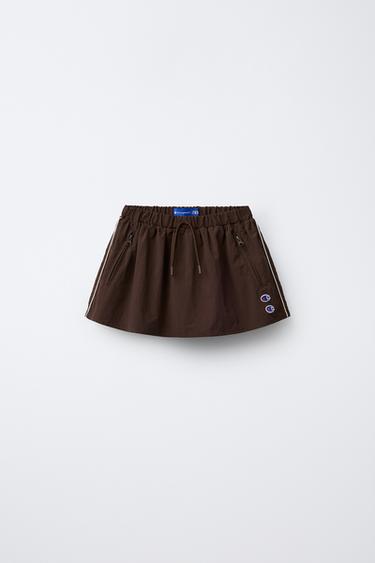 Zara CHAMPION ® X ZARA NYLON SKORT - Brown - Image 0