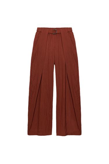ZW COLLECTION BUCKLE BELT TROUSERS - Earth by Zara