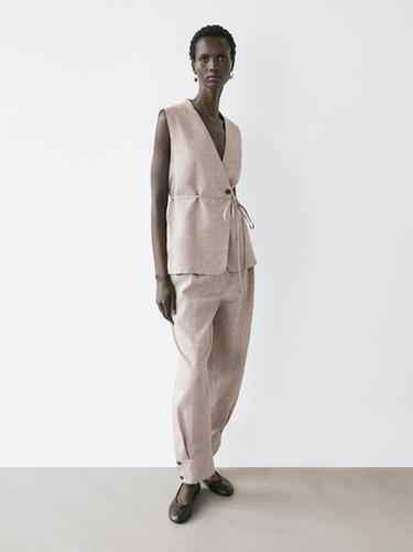 Chaleco traje detalle cruzado - Beige de Zara