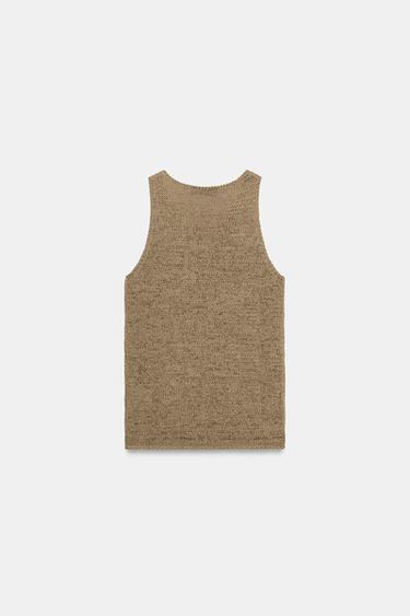 THICK KNIT TOP - Dark tan by Zara - Image 7