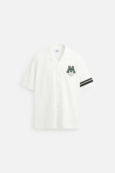 CONTRAST PATCH SHIRT - Oyster-white by Zara