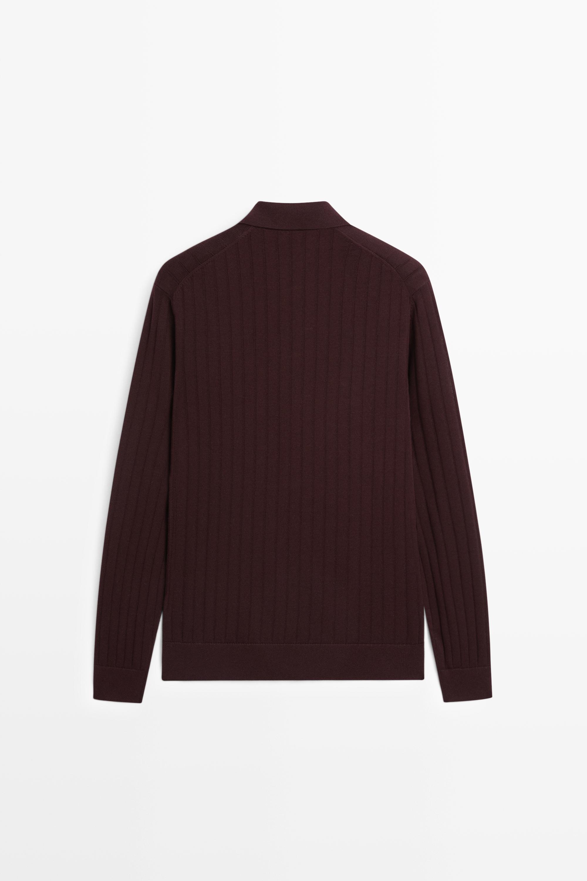 100% Cotton Knit Polo Sweater