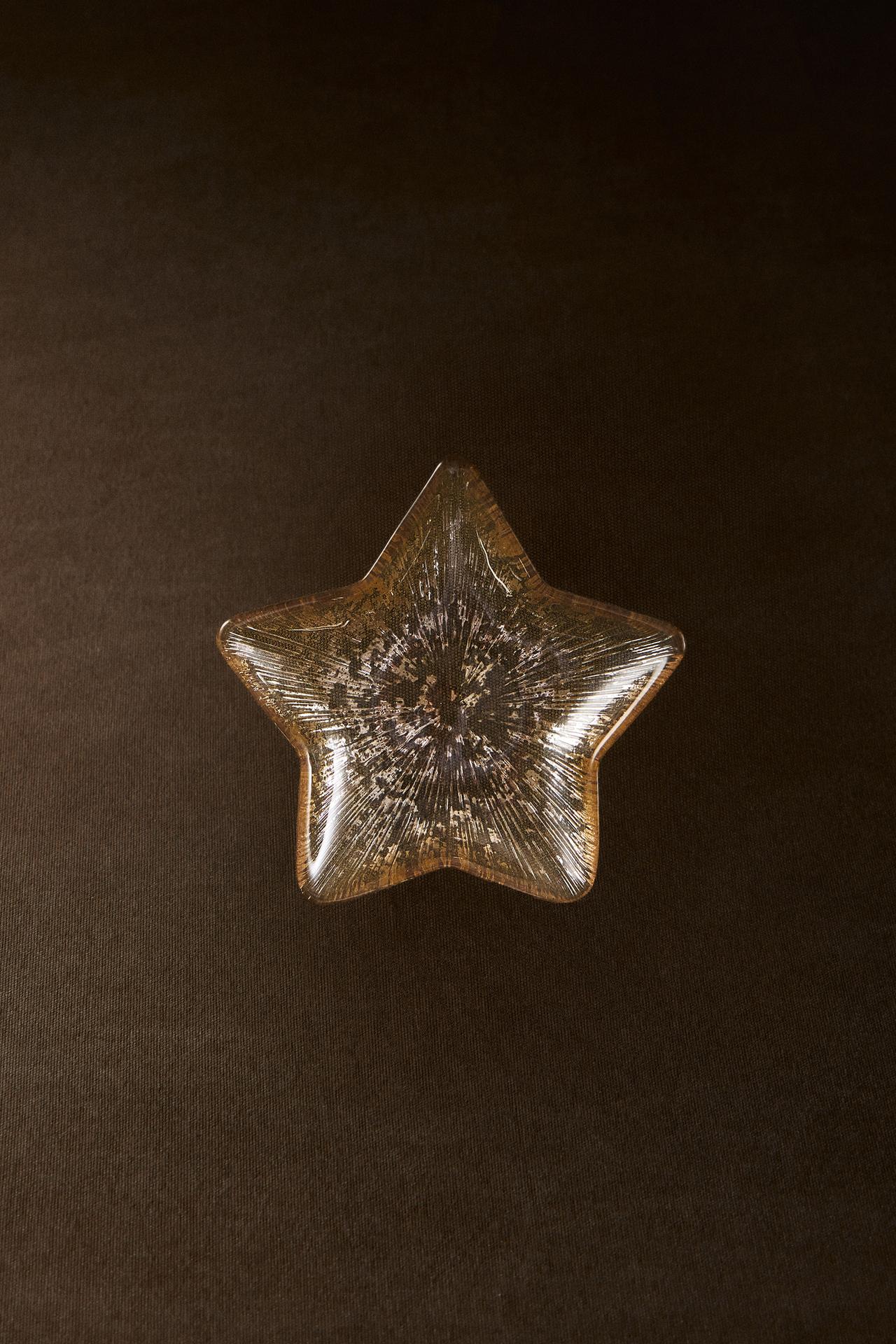 MERCURY EFFECT STAR CHRISTMAS GLASS BOWL — P