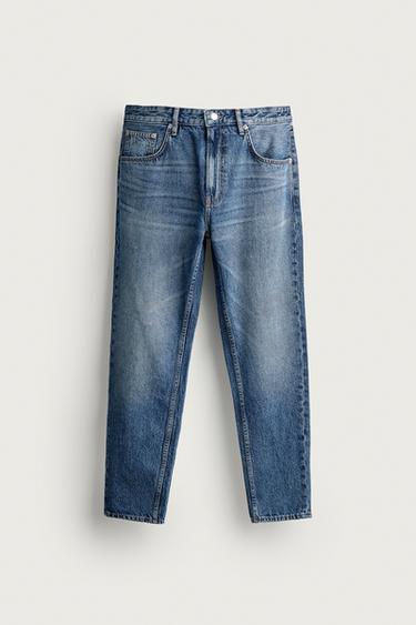 SLIM CROPPED FIT JEANS - Mid-blue by Zara