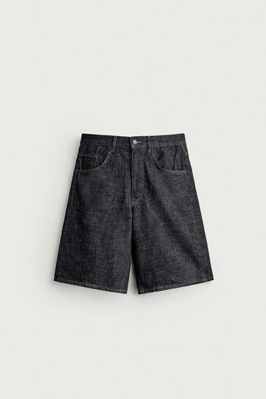 BAGGY FIT DENIM-BERMUDA - indigo fra Zara