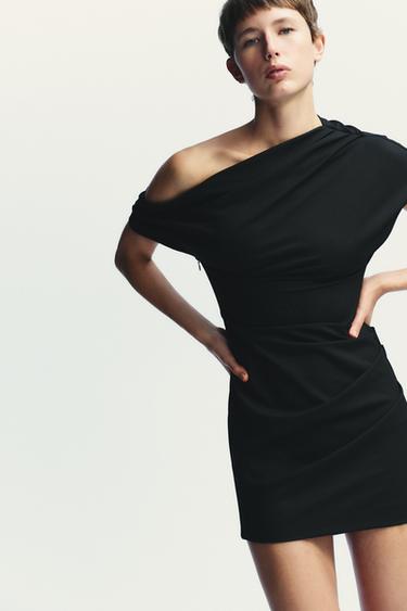 ASYMMETRIC SHORT DRESS - Black by Zara - Image 2