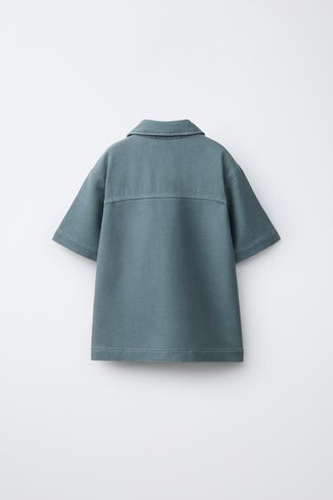 CHEMISE CONFORT À POCHES - Vert d'eau de Zara - Image 1