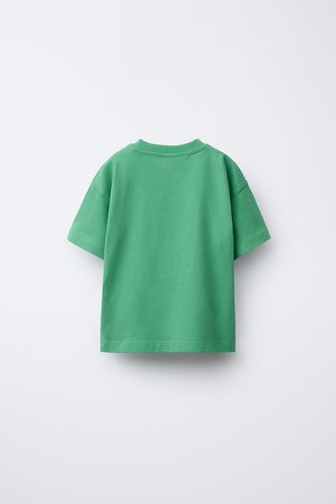SLOGAN PRINT T-SHIRT - Green by Zara - Image 1