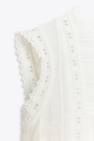 ROMANTIC SLEEVELESS TOP - Ecru by Zara - Image 5