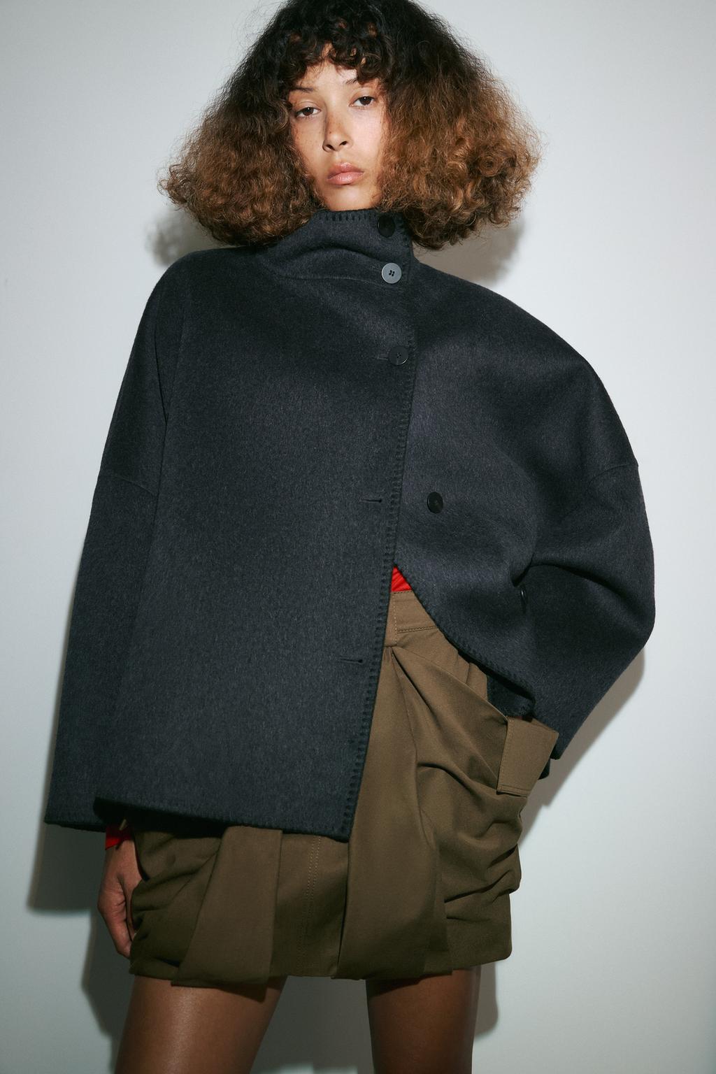 WOOL BLEND SHORT COAT ZW COLLECTION