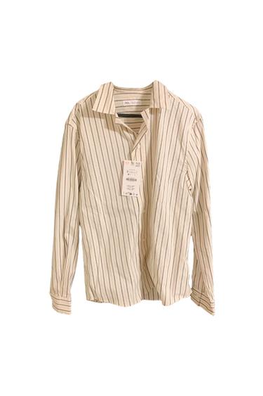 ZARA MENS LONG SLEEVE STRIPPED SHIRT