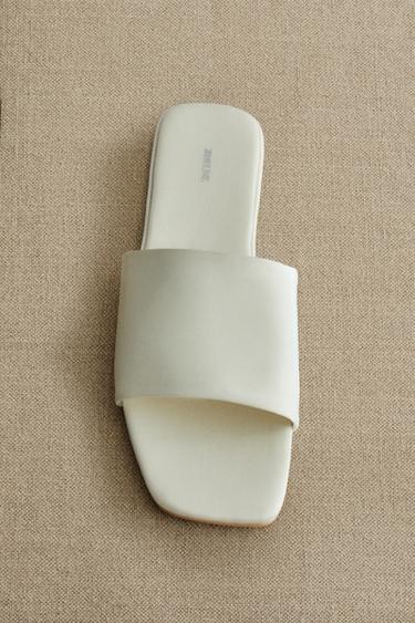 PANTOUFLES À BOUT OUVERT SATIN - Beige de Zara - Image 5