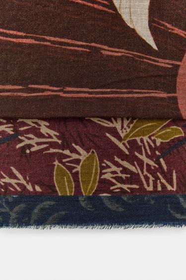 FOULARD À IMPRIMÉ FLEURS - Bordeaux de Zara - Image 4