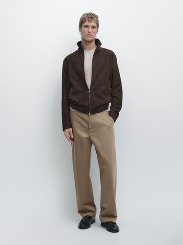 Zara Relaxed fit cotton trousers - Mink - Image 0