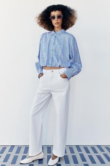 CAMISA BALONÊ XADREZ VICHY - Azul / Branco da Zara