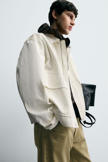 RELAXED FIT SHINY FINISH JACKET - White by Zara - Image 6