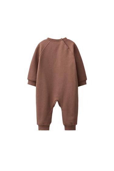 COW EMBROIDERED LONG JUMPSUIT — Brown 2