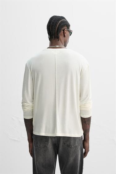 LIMITED EDITION LYOCELL T-SHIRT - Oyster-white by Zara - Image 2