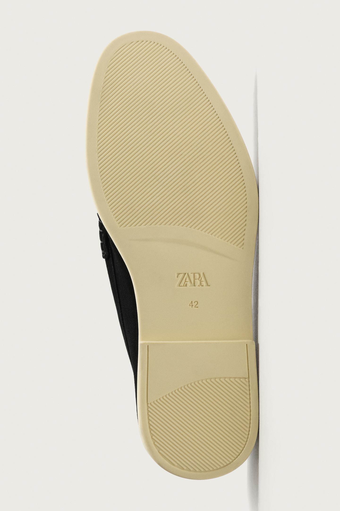 Мужские туфли Zara Casual Leather, цвет: Чёрный — фото 4