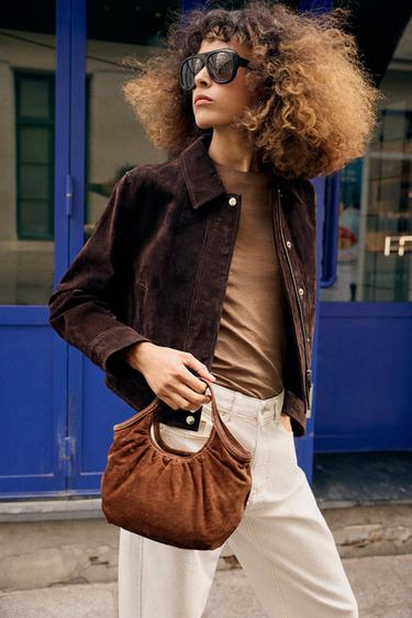BOLSO MINI SHOPPER PIEL - Marrón de Zara