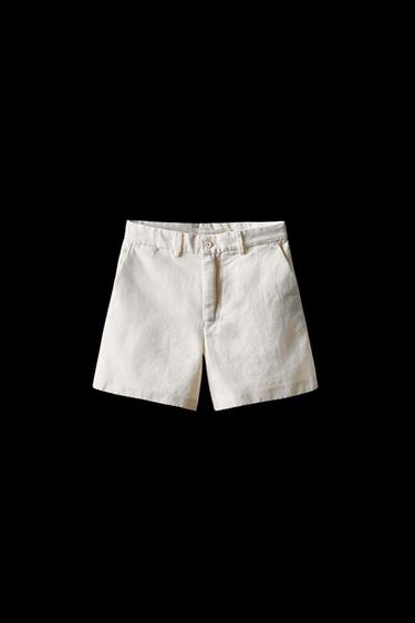 Zara 6-10 YEARS/ LIMITED EDITION LINEN BLEND BERMUDA SHORTS - Ecru - Image 0